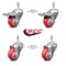 Service Caster 3.5 Inch Red Polyurethane Swivel 3/8 Inch Stem Caster Total Lock Brake, 2PK SCC-TSTTL20S3514-PPUB-RED-381615-2S2 - alternate 4